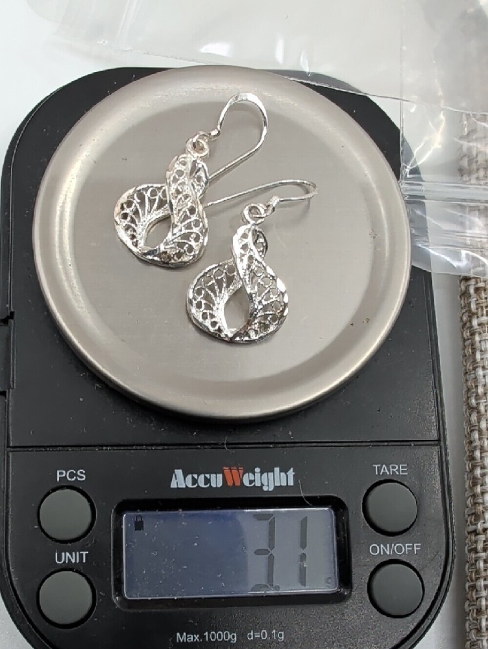 Vintage Sterling Silver 925 Filigree Lace Drop Earrings Dangle Art Nouveau - Picture 16 of 17